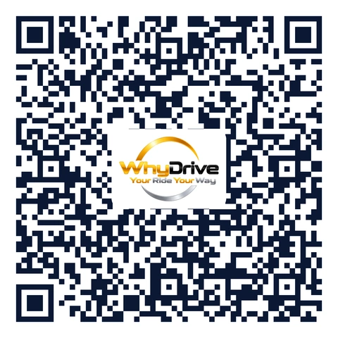 QR code that opens the WhyDrive booking app at book.robs-travel.co.uk/whydrive